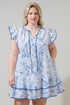 Eve Floral Taris Ruffe Mini Dress Curve